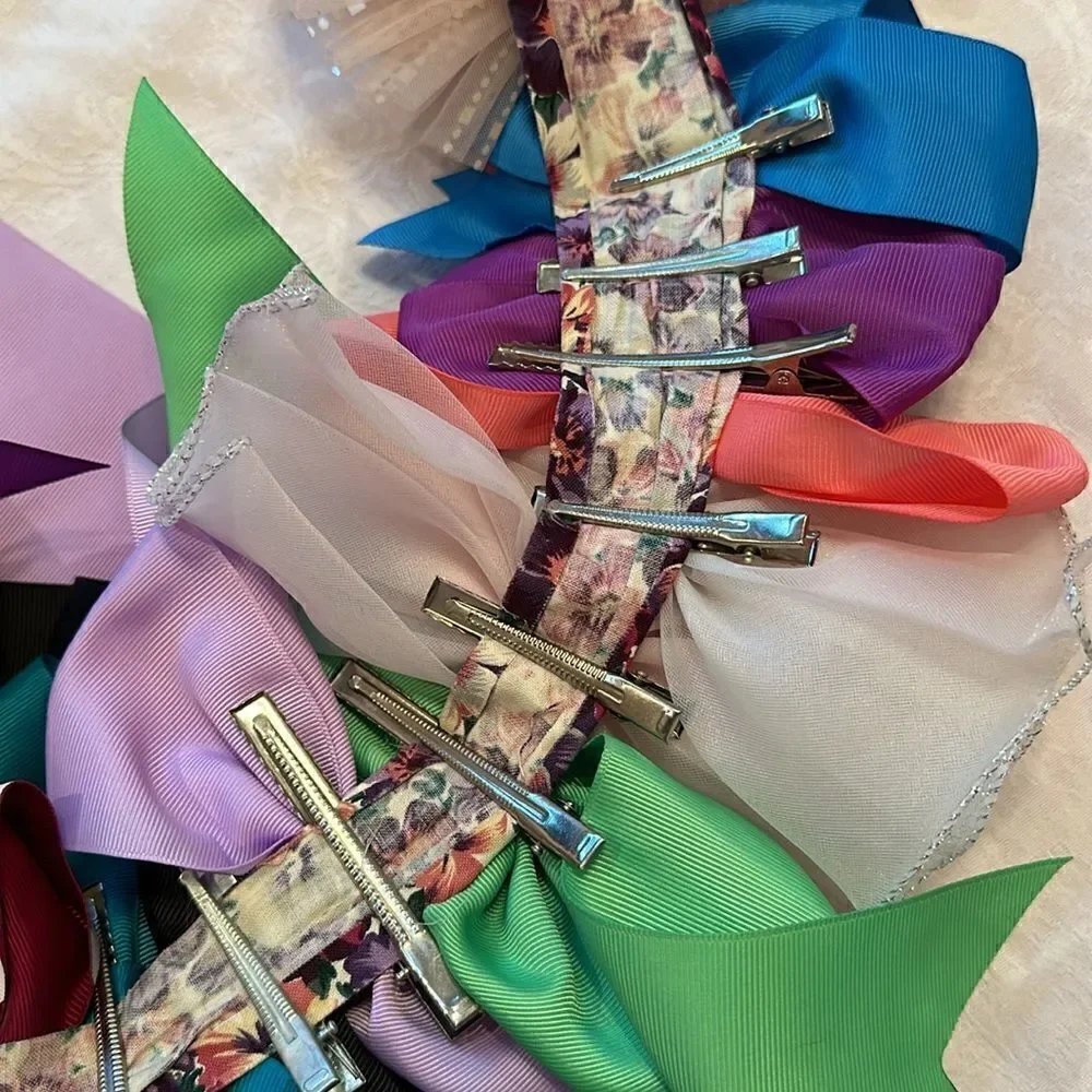 Hair Bows Barettes Set of 40 All Colors